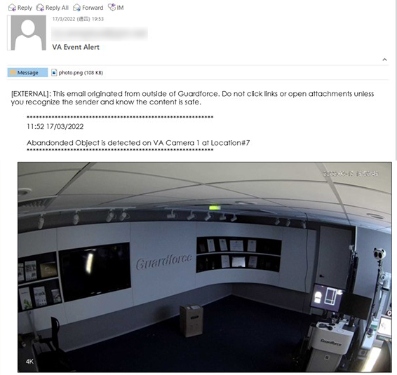 email alert | Smart Worksite Monitoring System - Guardforce